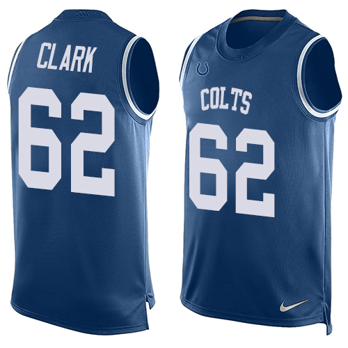 Men's Nike Indianapolis Colts #62 Le'Raven Clark Limited Royal Blue Player Name & Number Tank Top NFL Jersey