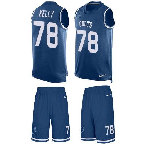 Men's Nike Indianapolis Colts #78 Ryan Kelly Limited Royal Blue Tank Top Suit NFL Jersey