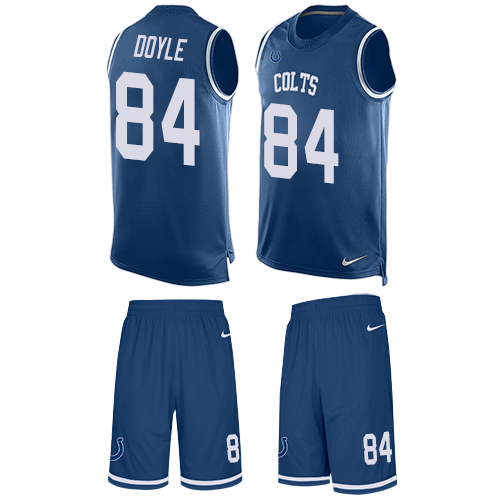 Men's Nike Indianapolis Colts #84 Jack Doyle Limited Royal Blue Tank Top Suit NFL Jersey