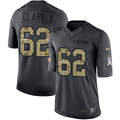 Men's Nike Indianapolis Colts #62 Le'Raven Clark Limited Black 2016 Salute to Service NFL Jersey