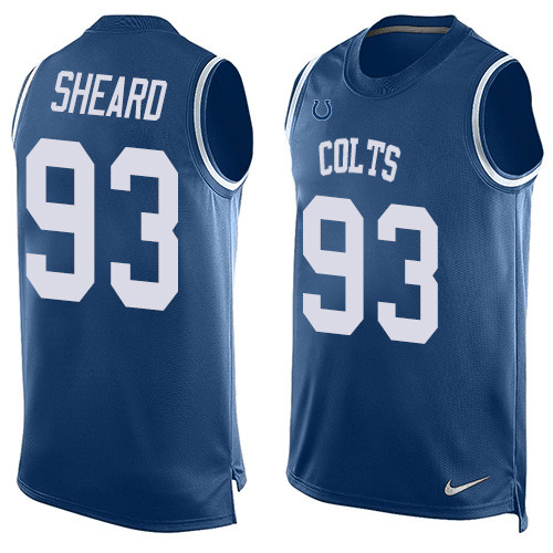 Men's Nike Indianapolis Colts #93 Jabaal Sheard Limited Royal Blue Player Name & Number Tank Top NFL Jersey