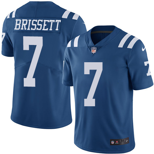 Men's Nike Indianapolis Colts #7 Jacoby Brissett Limited Royal Blue Rush Vapor Untouchable NFL Jersey