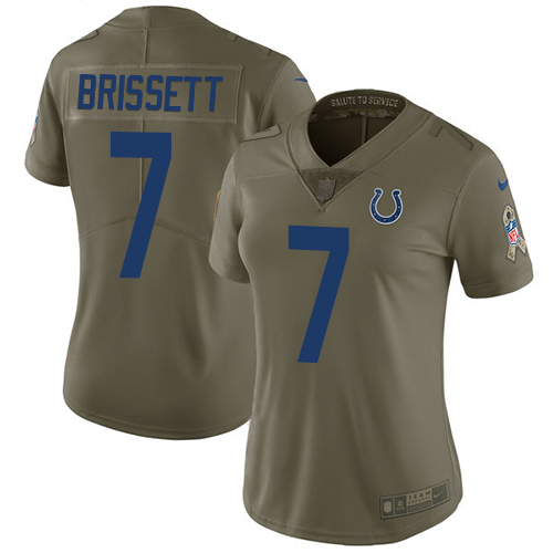 Women's Nike Indianapolis Colts #7 Jacoby Brissett Limited Olive 2017 Salute to Service NFL Jersey