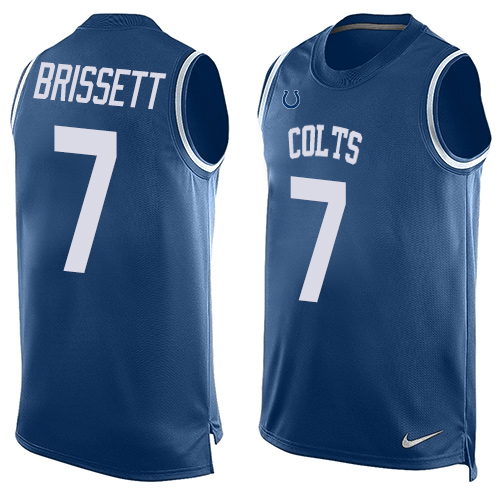 Men's Nike Indianapolis Colts #7 Jacoby Brissett Limited Royal Blue Player Name & Number Tank Top NFL Jersey