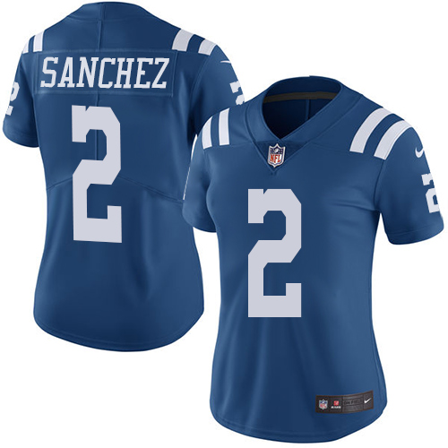 Women's Nike Indianapolis Colts #2 Rigoberto Sanchez Limited Royal Blue Rush Vapor Untouchable NFL Jersey