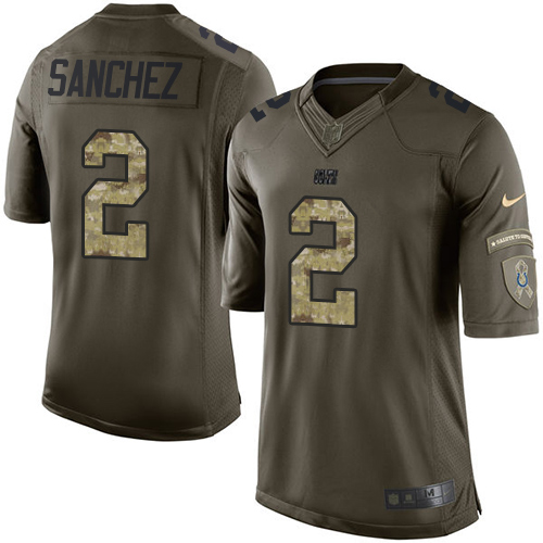 Men's Nike Indianapolis Colts #2 Rigoberto Sanchez Elite Green Salute to Service NFL Jersey