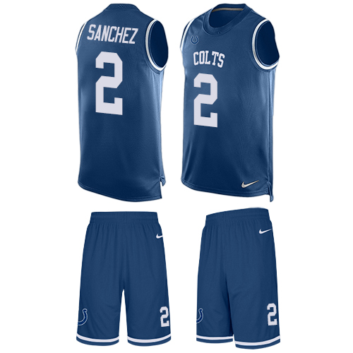 Men's Nike Indianapolis Colts #2 Rigoberto Sanchez Limited Royal Blue Tank Top Suit NFL Jersey