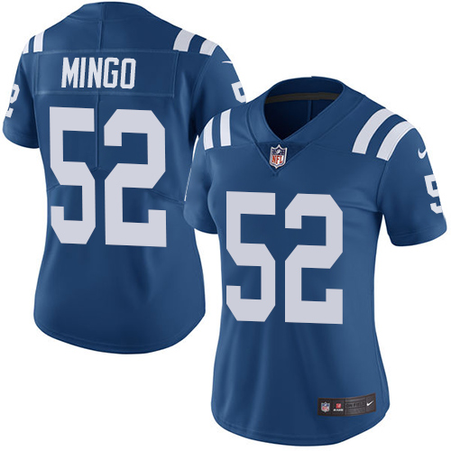 Women's Nike Indianapolis Colts #52 Barkevious Mingo Royal Blue Team Color Vapor Untouchable Elite Player NFL Jersey