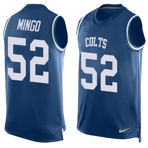 Men's Nike Indianapolis Colts #52 Barkevious Mingo Limited Royal Blue Player Name & Number Tank Top NFL Jersey