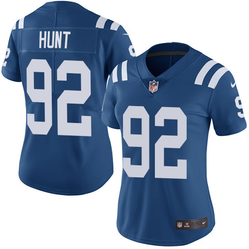 Women's Nike Indianapolis Colts #92 Margus Hunt Royal Blue Team Color Vapor Untouchable Elite Player NFL Jersey