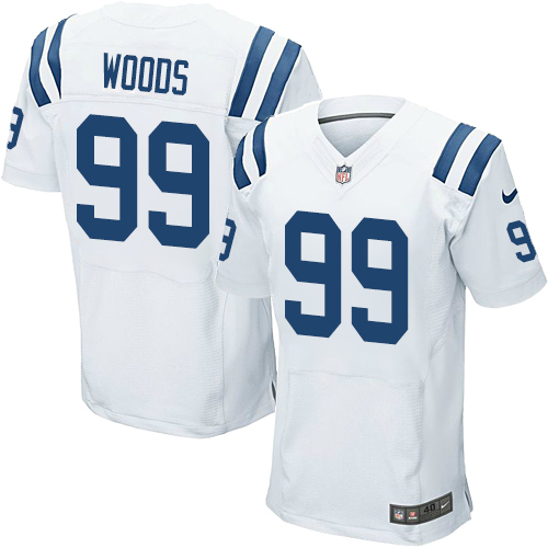 Men's Nike Indianapolis Colts #99 Al Woods Elite White NFL Jersey