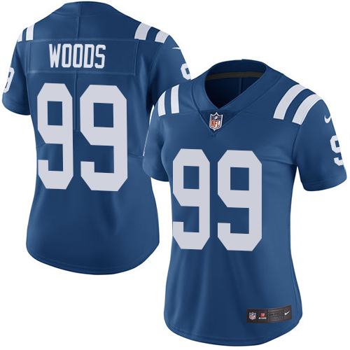 Women's Nike Indianapolis Colts #99 Al Woods Royal Blue Team Color Vapor Untouchable Limited Player NFL Jersey