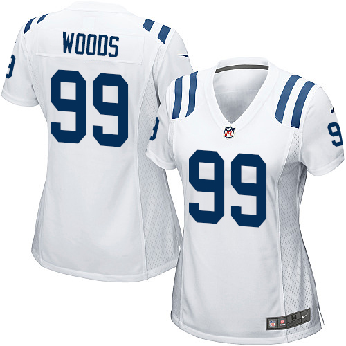 Women's Nike Indianapolis Colts #99 Al Woods Game White NFL Jersey