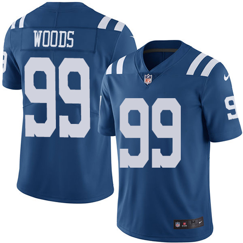 Men's Nike Indianapolis Colts #99 Al Woods Limited Royal Blue Rush Vapor Untouchable NFL Jersey