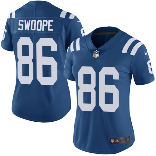 Women's Nike Indianapolis Colts #86 Erik Swoope Royal Blue Team Color Vapor Untouchable Elite Player NFL Jersey