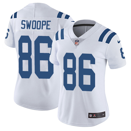 Women's Nike Indianapolis Colts #86 Erik Swoope White Vapor Untouchable Limited Player NFL Jersey