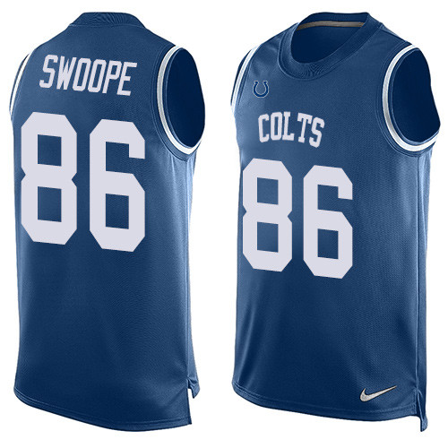 Men's Nike Indianapolis Colts #86 Erik Swoope Limited Royal Blue Player Name & Number Tank Top NFL Jersey