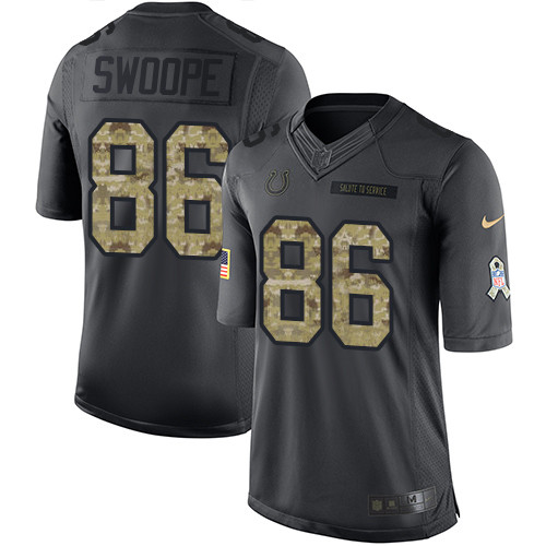 Men's Nike Indianapolis Colts #86 Erik Swoope Limited Black 2016 Salute to Service NFL Jersey