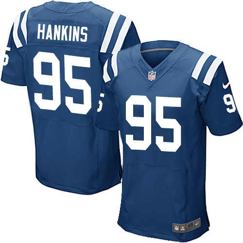 Men's Nike Indianapolis Colts #95 Johnathan Hankins Elite Royal Blue Team Color NFL Jersey