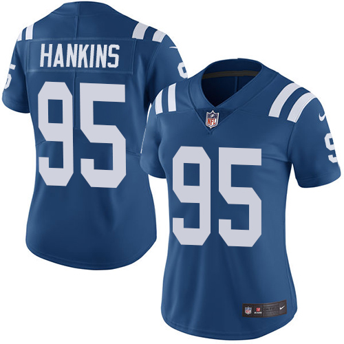 Women's Nike Indianapolis Colts #95 Johnathan Hankins Royal Blue Team Color Vapor Untouchable Elite Player NFL Jersey