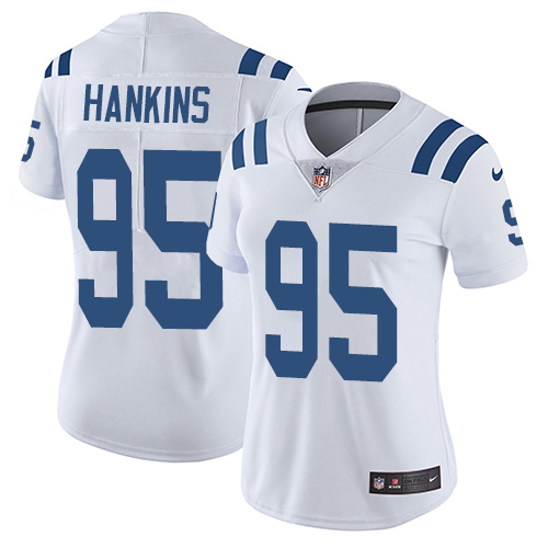 Women's Nike Indianapolis Colts #95 Johnathan Hankins White Vapor Untouchable Elite Player NFL Jersey