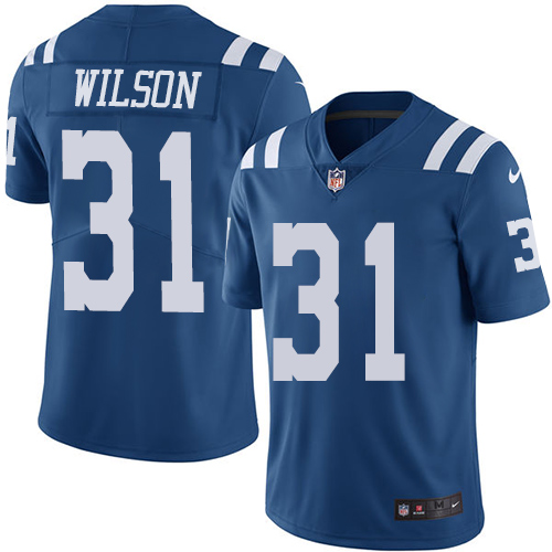Men's Nike Indianapolis Colts #31 Quincy Wilson Limited Royal Blue Rush Vapor Untouchable NFL Jersey