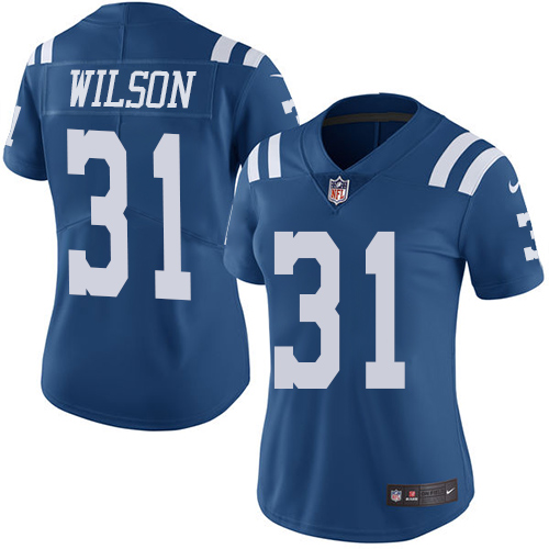 Women's Nike Indianapolis Colts #31 Quincy Wilson Limited Royal Blue Rush Vapor Untouchable NFL Jersey