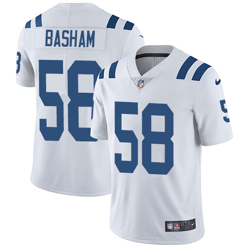 Men's Nike Indianapolis Colts #58 Tarell Basham White Vapor Untouchable Limited Player NFL Jersey