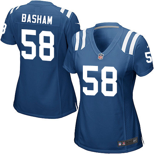 Women's Nike Indianapolis Colts #58 Tarell Basham Game Royal Blue Team Color NFL Jersey