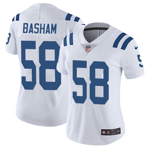 Women's Nike Indianapolis Colts #58 Tarell Basham White Vapor Untouchable Limited Player NFL Jersey