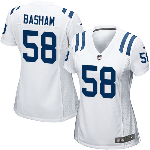 Women's Nike Indianapolis Colts #58 Tarell Basham Game White NFL Jersey