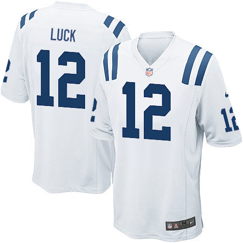 Men's Nike Indianapolis Colts #12 Andrew Luck Game White NFL Jersey