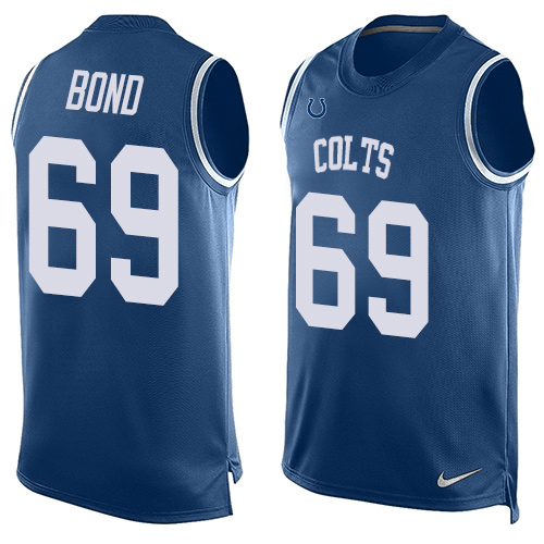 Men's Nike Indianapolis Colts #69 Deyshawn Bond Limited Royal Blue Player Name & Number Tank Top NFL Jersey