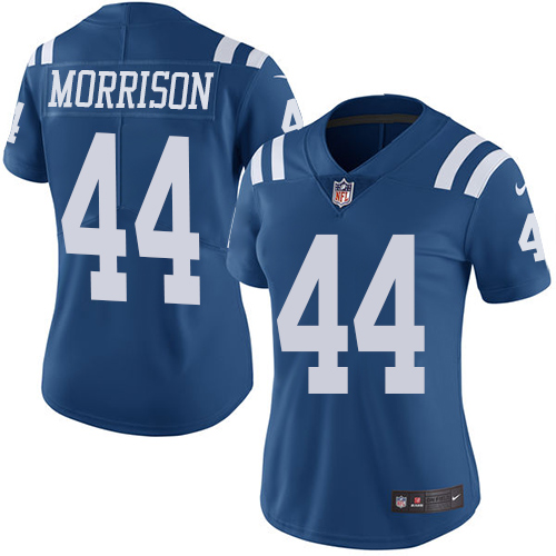 Women's Nike Indianapolis Colts #44 Antonio Morrison Limited Royal Blue Rush Vapor Untouchable NFL Jersey