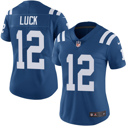 Women's Nike Indianapolis Colts #12 Andrew Luck Royal Blue Team Color Vapor Untouchable Elite Player NFL Jersey