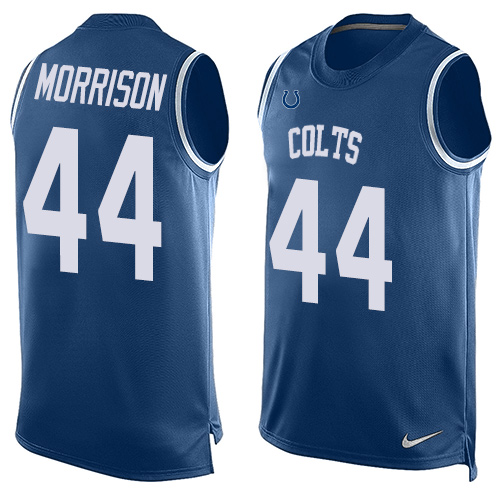Men's Nike Indianapolis Colts #44 Antonio Morrison Limited Royal Blue Player Name & Number Tank Top NFL Jersey