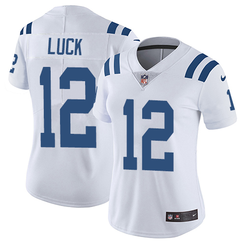 Women's Nike Indianapolis Colts #12 Andrew Luck White Vapor Untouchable Elite Player NFL Jersey