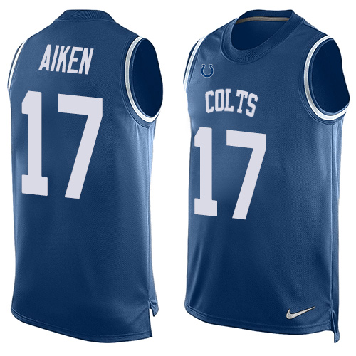 Men's Nike Indianapolis Colts #17 Kamar Aiken Limited Royal Blue Player Name & Number Tank Top NFL Jersey