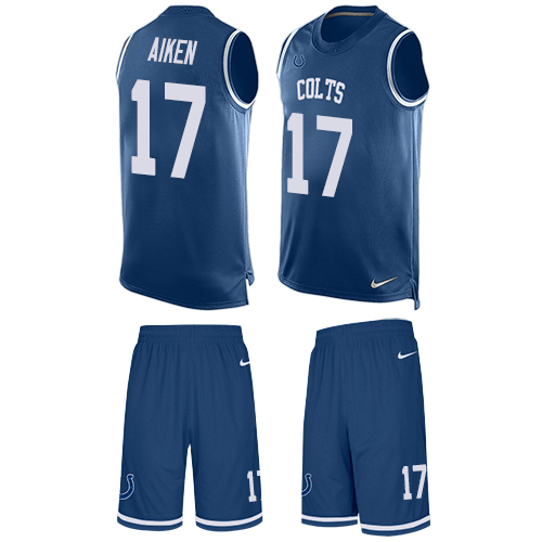Men's Nike Indianapolis Colts #17 Kamar Aiken Limited Royal Blue Tank Top Suit NFL Jersey