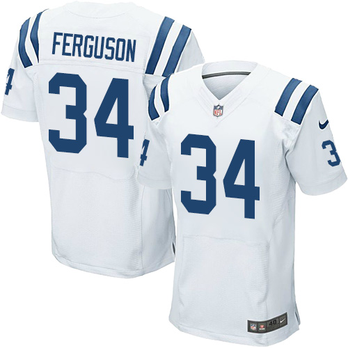 Men's Nike Indianapolis Colts #34 Josh Ferguson Elite White NFL Jersey