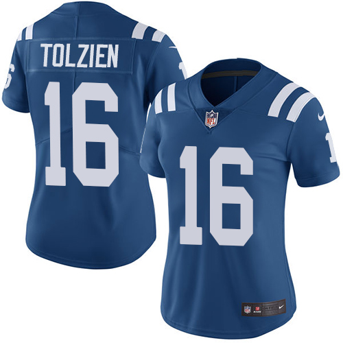 Women's Nike Indianapolis Colts #16 Scott Tolzien Royal Blue Team Color Vapor Untouchable Elite Player NFL Jersey