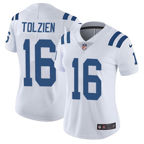 Women's Nike Indianapolis Colts #16 Scott Tolzien White Vapor Untouchable Elite Player NFL Jersey