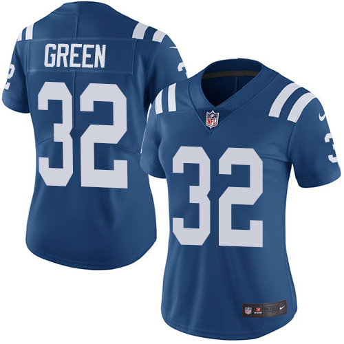 Women's Nike Indianapolis Colts #32 T.J. Green Royal Blue Team Color Vapor Untouchable Elite Player NFL Jersey