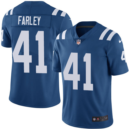 Men's Nike Indianapolis Colts #41 Matthias Farley Royal Blue Team Color Vapor Untouchable Limited Player NFL Jersey