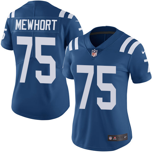 Women's Nike Indianapolis Colts #75 Jack Mewhort Royal Blue Team Color Vapor Untouchable Limited Player NFL Jersey