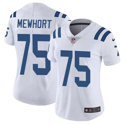 Women's Nike Indianapolis Colts #75 Jack Mewhort White Vapor Untouchable Limited Player NFL Jersey