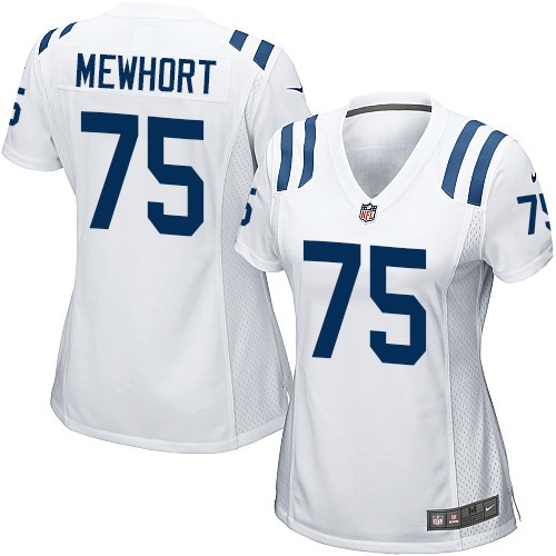 Women's Nike Indianapolis Colts #75 Jack Mewhort Game White NFL Jersey