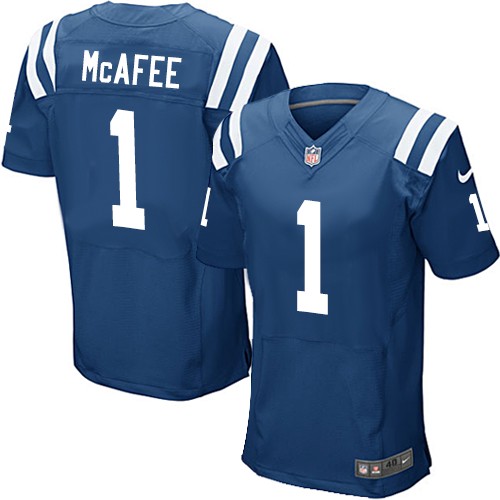 Men's Nike Indianapolis Colts #1 Pat McAfee Elite Royal Blue Team Color NFL Jersey