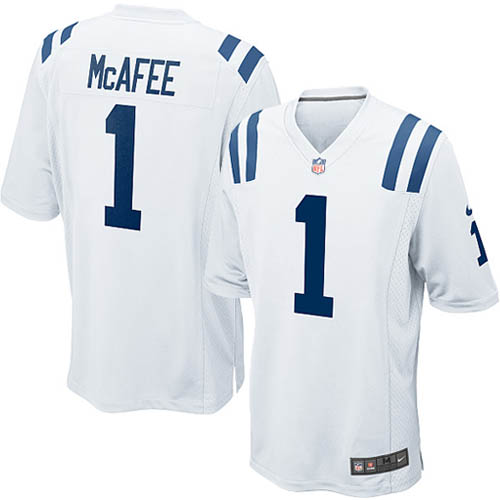 Men's Nike Indianapolis Colts #1 Pat McAfee Game White NFL Jersey