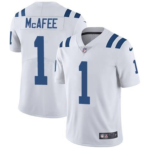 Youth Nike Indianapolis Colts #1 Pat McAfee White Vapor Untouchable Elite Player NFL Jersey